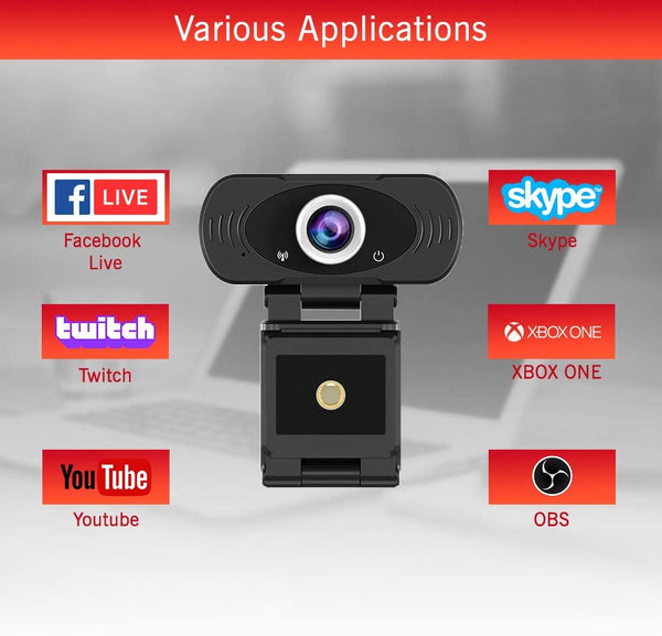 1080P Web Camera, HD Webcam met Microfoon, USB 1080P Web Camera, HD Webcam met Microfoon, USB